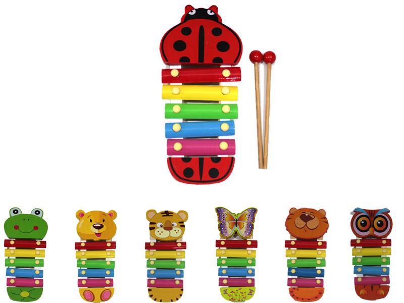 Wholesale Wooden Xylophone Toy Cellphone Musical Instrument with 5 notes