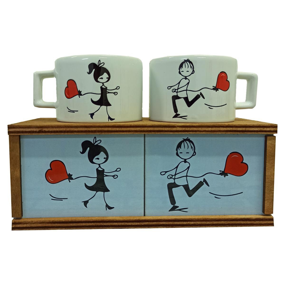 Wholesale Wooden Boxed Couple Cups