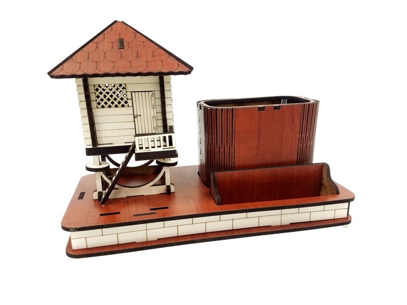 Wholesale Wooden Model Yayla House Pen Holder