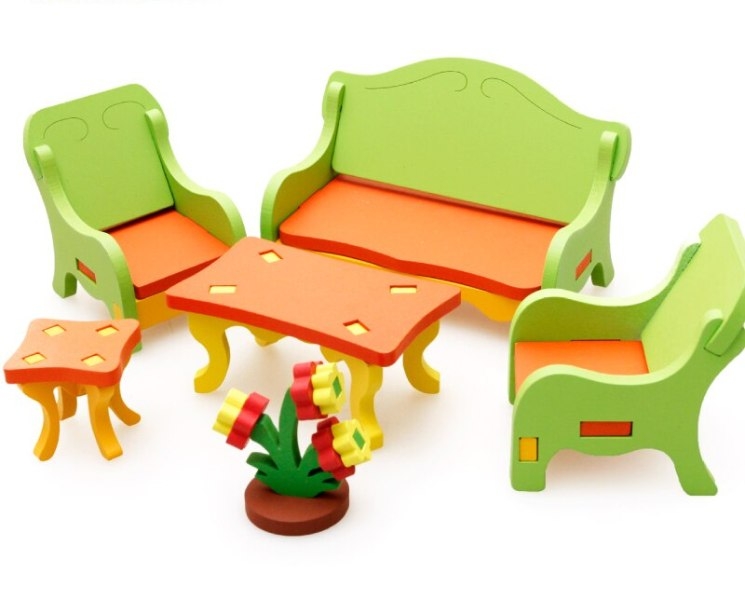 Wholesale Wooden Miniature Furniture Model Living Room Set