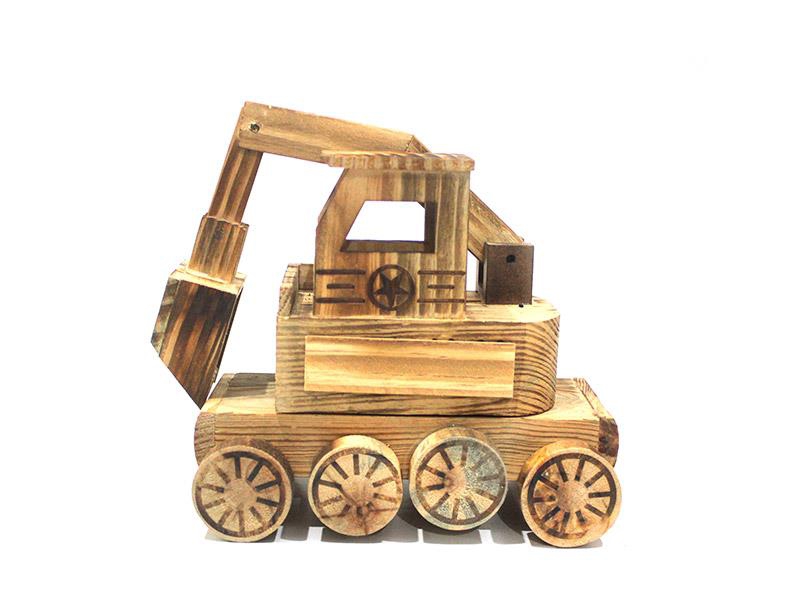 Wholesale Wooden Toy Bucket Vehicle