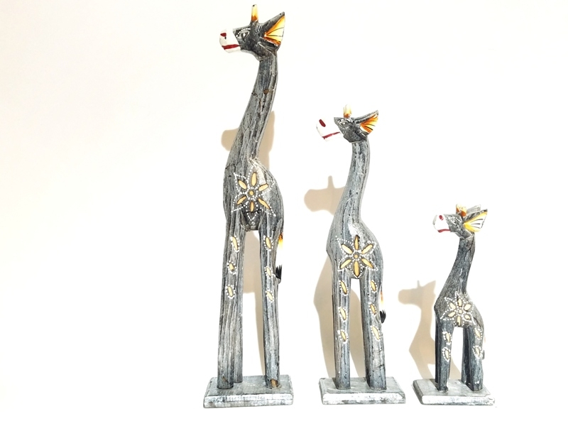 Wholesale Wooden Giraffe Trinket 3 pcs 35 cm