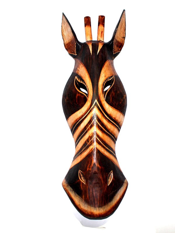 Wholesale Wooden Giraffe Head Mask 50 Cm