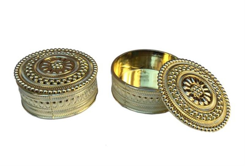 Wholesale Gold Silver Color Round Cookie and Henna Boxes