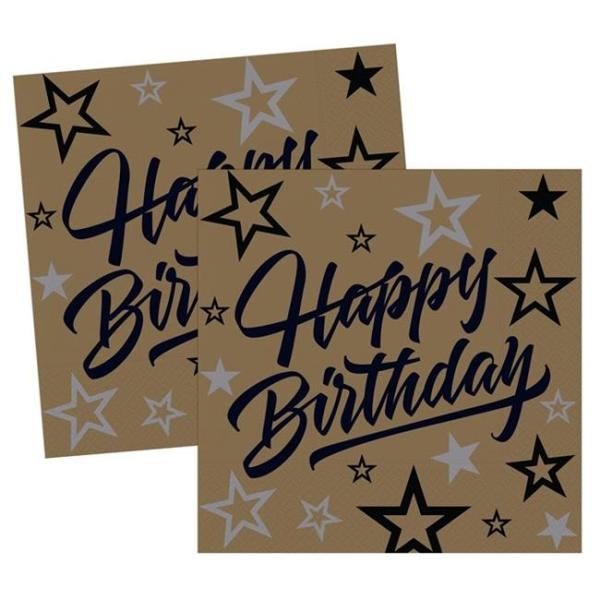 Wholesale Gold Color Starry Birthday Napkin