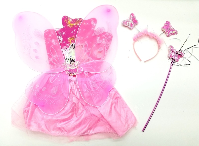 Wholesale Kindergarten Show Outfits Skirted Pink Butterfly Sash Sets