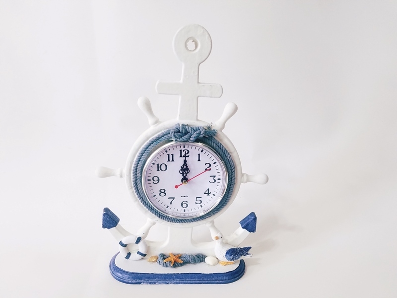 Wholesale Pedestal Tabletop Decorative Marine Anchor Rudder Clock