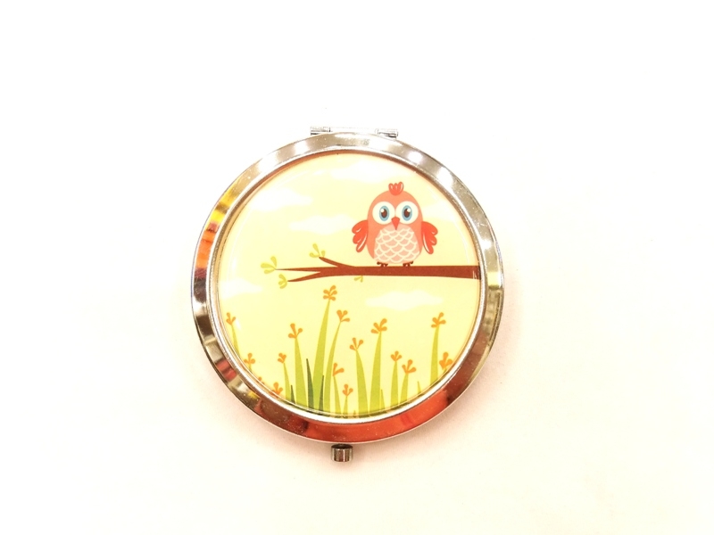 Wholesale Owl Pattern Pocket Makeup Mirror