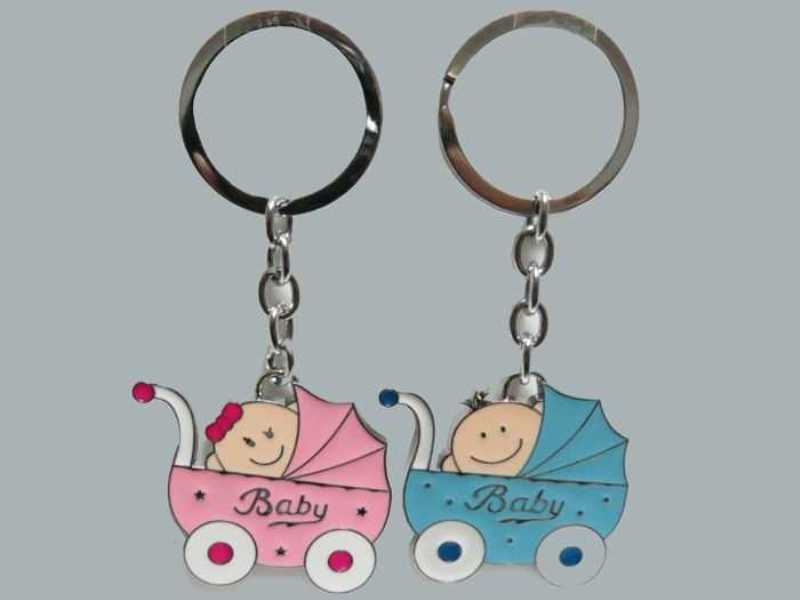 Wholesale Baby Candy Material Metal Stroller Keychain