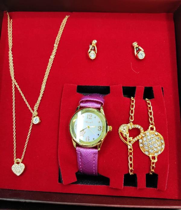 Wholesale Jewelery Necklace Watch Bracelet Earrings Set