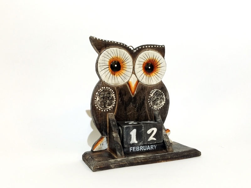 Wholesale Large Wooden Owl Desk Calendar