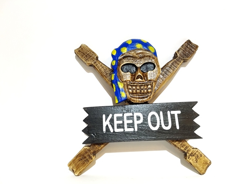 Wholesale Large Size Wooden Skull Wall Ornament