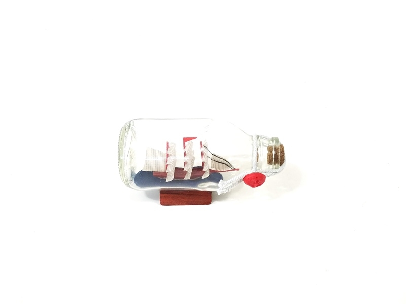 Wholesale Sailing Ship Model Trinket in Glass Bottle