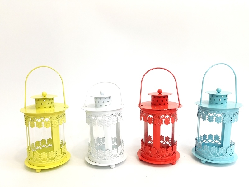 Wholesale Floral Colorful Metal Oil Lamp Candle Holder