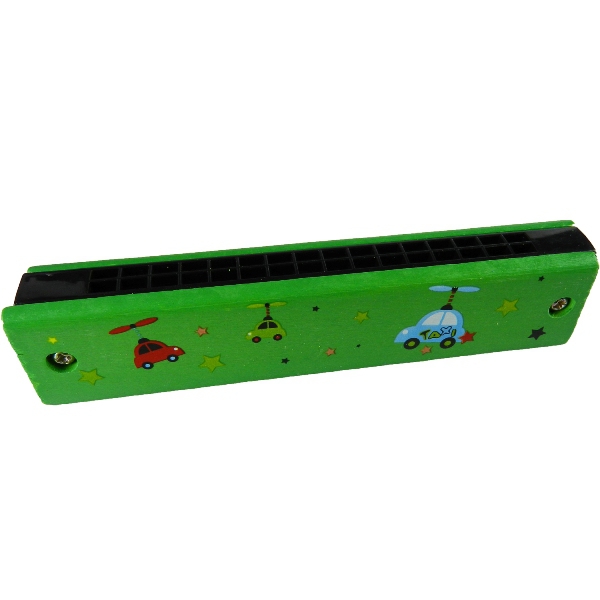 Wholesale Patterned Wooden Harmonica for Kids