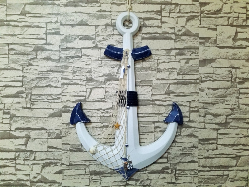 Wholesale Decorative Wooden Anchor Wall Ornament