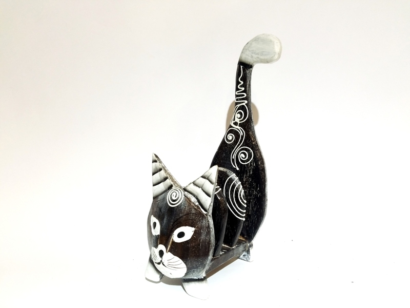 Wholesale Decorative Wooden Cat Trinket Napkin Holder