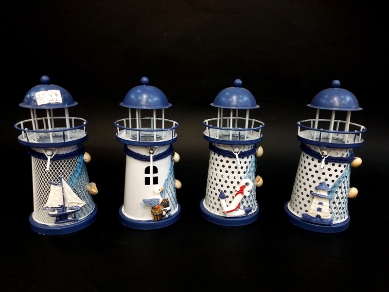 Wholesale Decorative Metal Lighthouse Small Size 14cm no:8