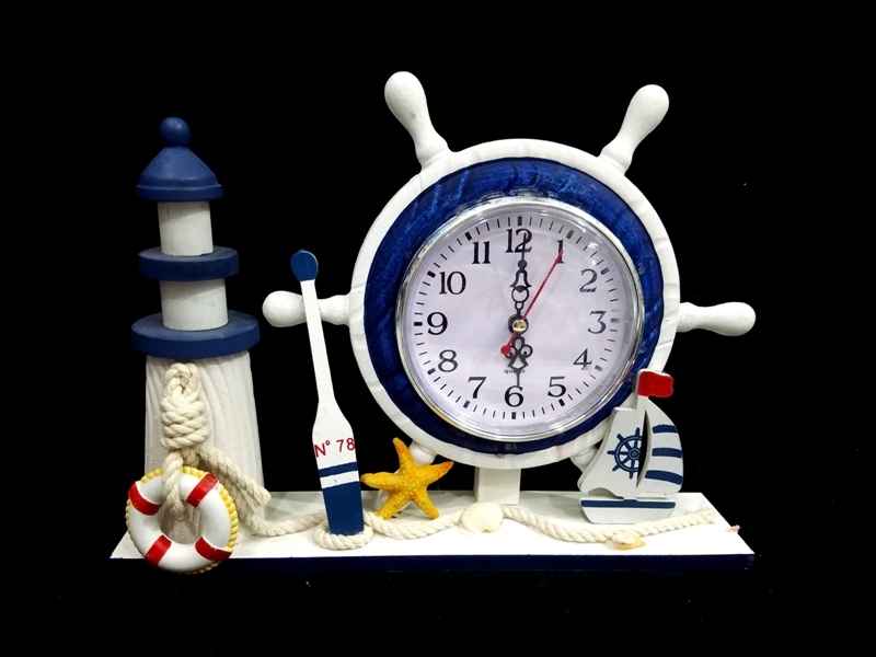 Wholesale Lighthouse Rudder Shaped Desk Clock