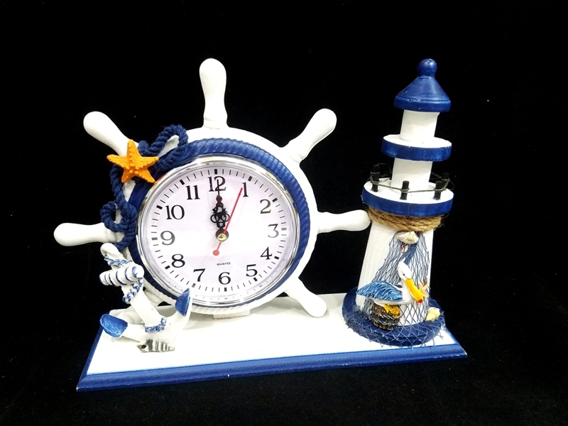 Wholesale Lighthouse Rudder Shaped Table Top Clock