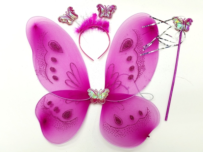 Wholesale Birthday Party Costume Fuchsia Butterfly Wing Sets