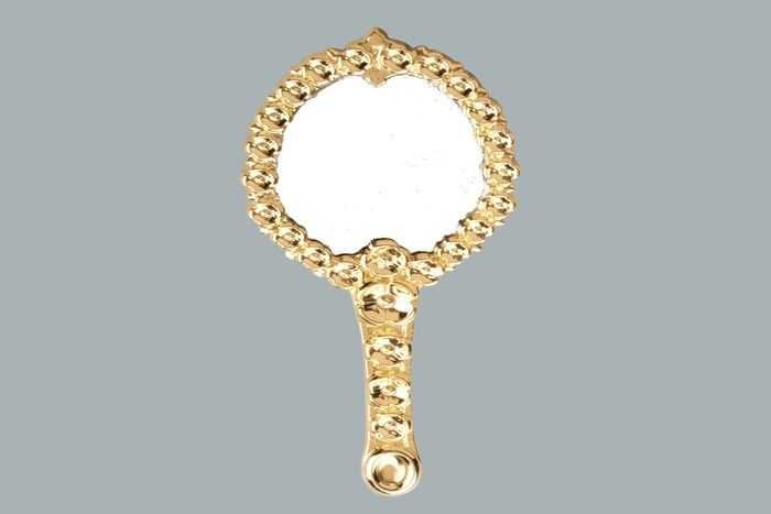 Gold Color Mirror For Wholesale Hand Held Floral Wedding Candy