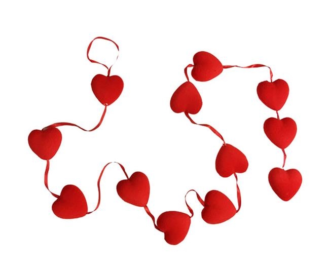 Wholesale Flock Plated Heart Ornaments with 12 Threads