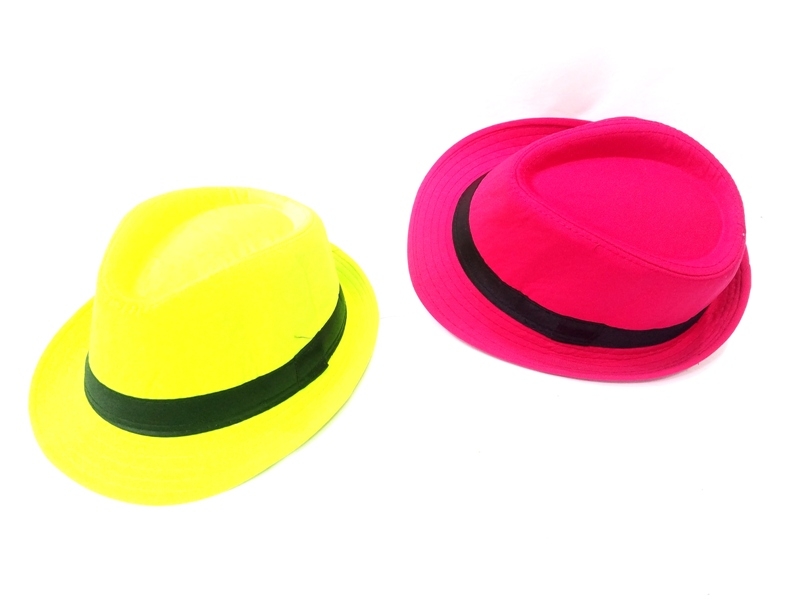 Wholesale Fluorescent Color Adult Fabric Fedora Hat