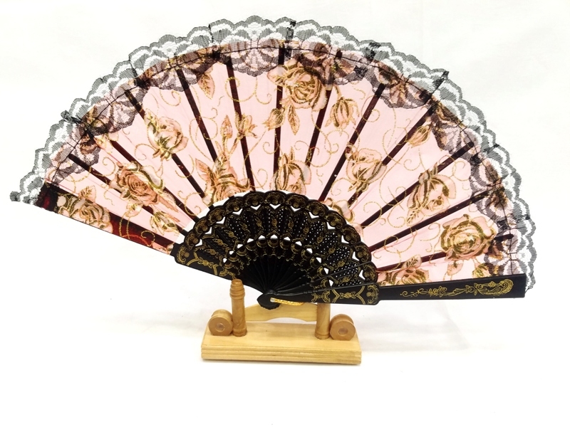 Wholesale Rose Patterned Organza Fan