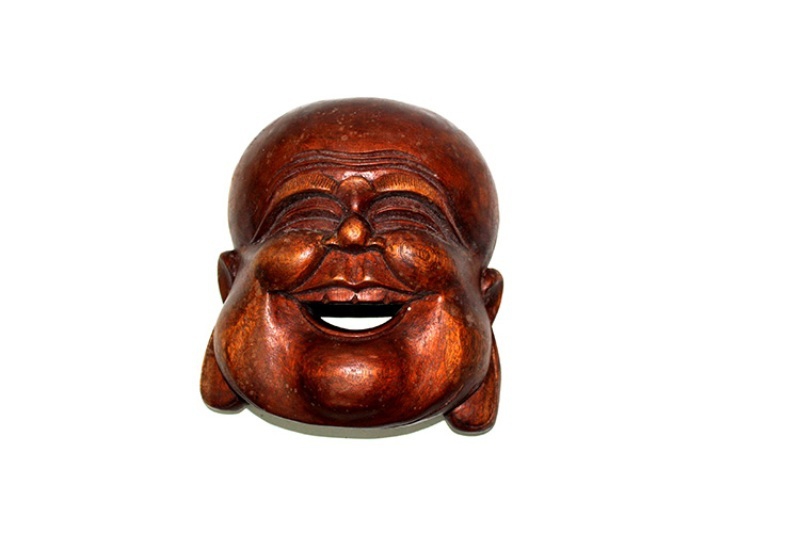 Wholesale Laughing Wooden Buddha Head 20 Cm