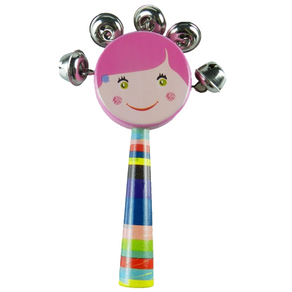 Wholesale Smiley Face Bell Wooden Maracas