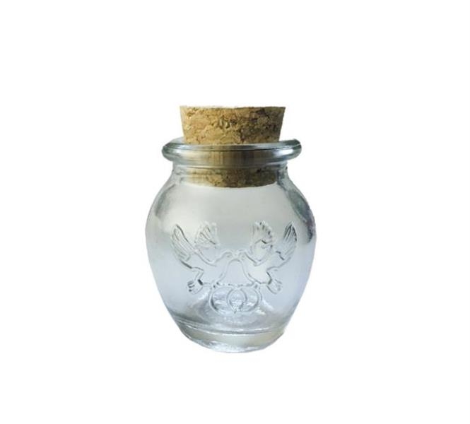 Wholesale Dove and Wedding Ring Patterned Cork Cap Glass Bottle 40 cc