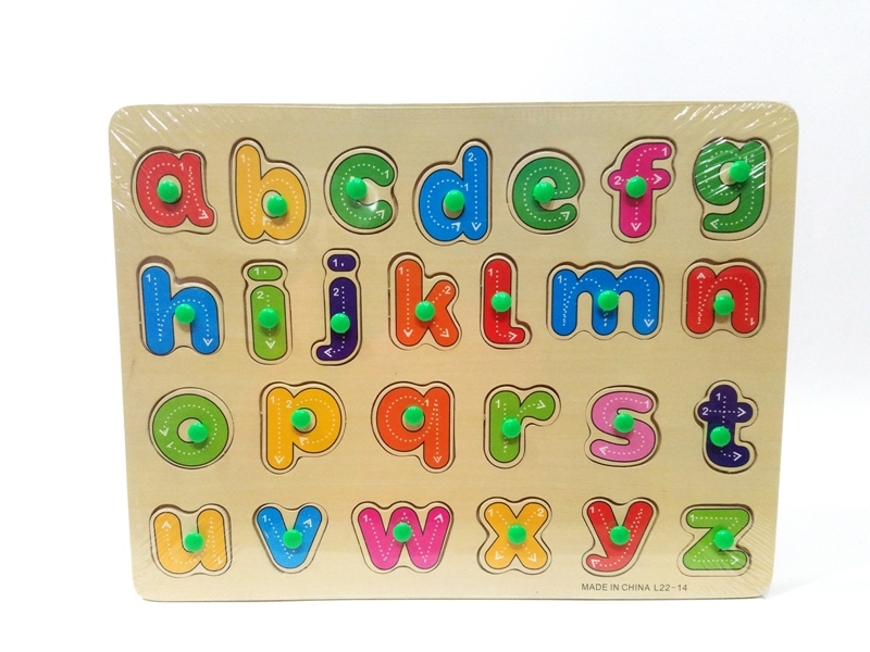 Wholesale Wooden Puzzle with Handle that teaches letters