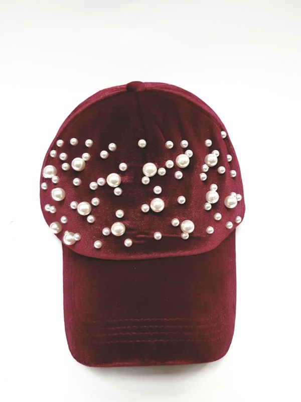 Wholesale Pearl Embroidered Winter Cap Hat