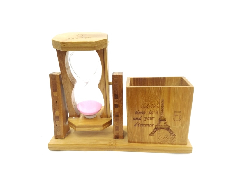 Wholesale Wooden Hourglass With Pen Holder