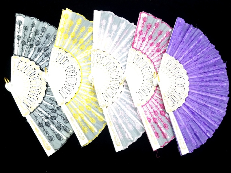 Wholesale Quality Colorful Sequin White Fan