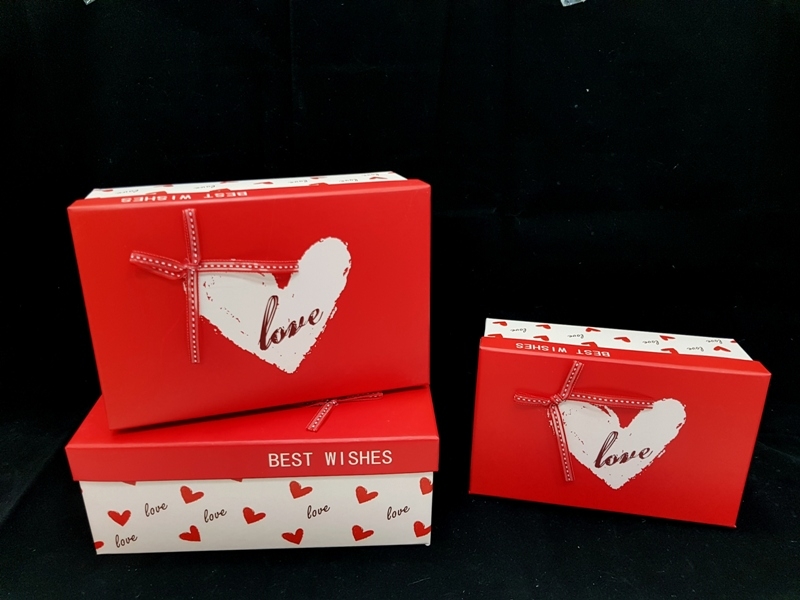 Wholesale Heart Patterned Gift Boxes 3 pcs