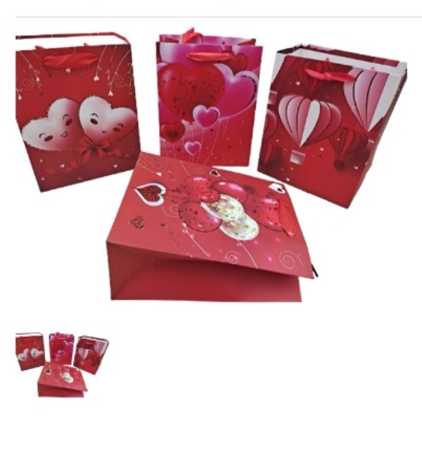 Wholesale Heart Pattern Cardboard Gift Bag