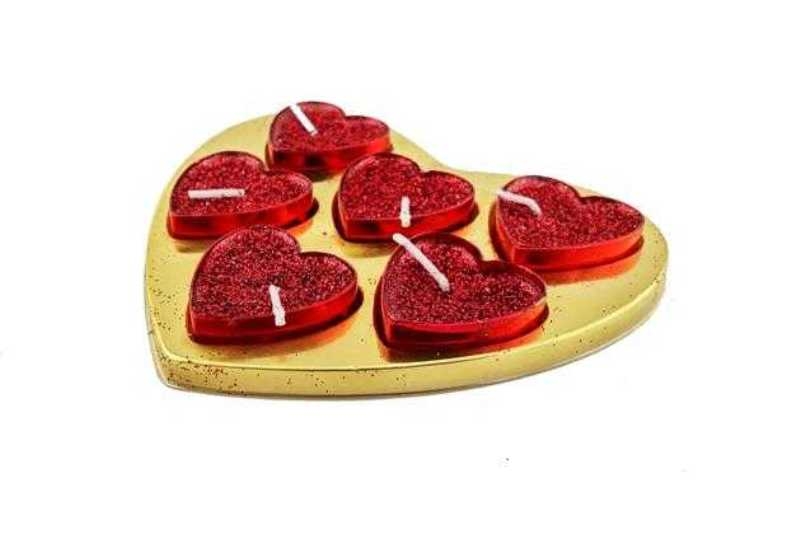 Wholesale Heart Shaped Glittery Candle with Heart Box