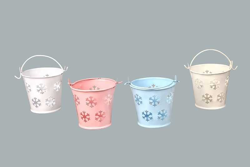 Wholesale Snow Pattern Blue Color Bucket