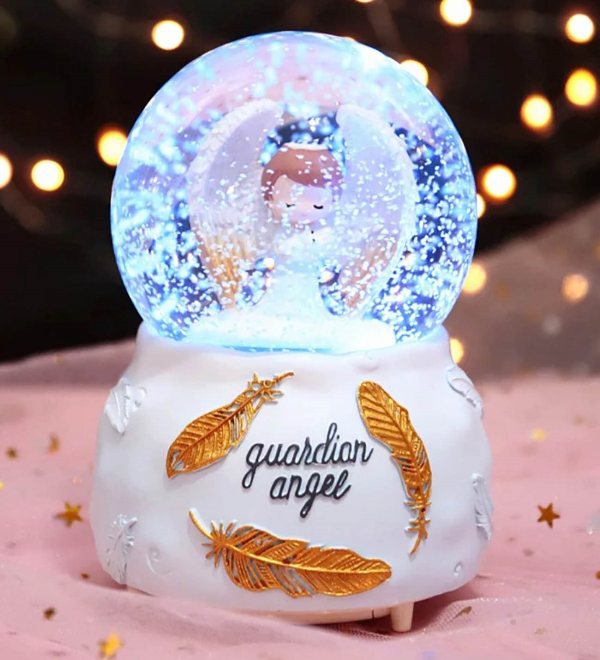 Wholesale Snowplow Lighted Angel Snow Globe