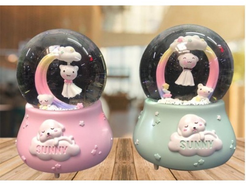 Wholesale Snowblower Motorized Dear Kitty Snow Globe