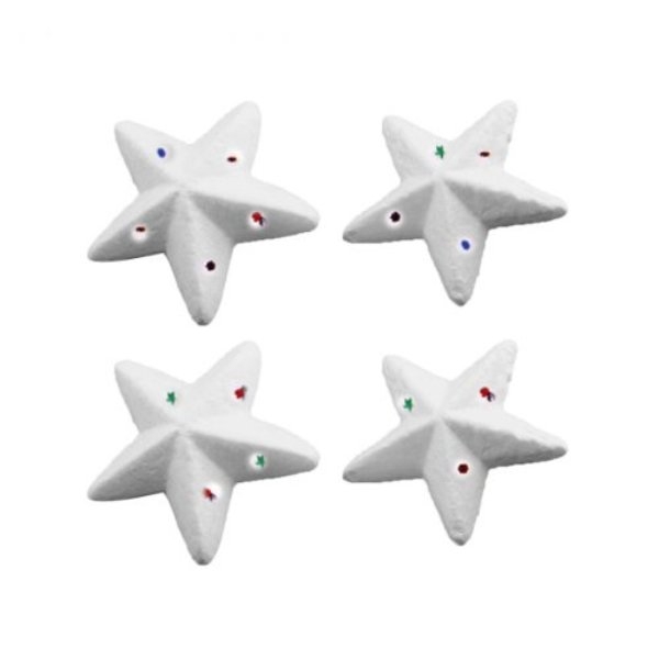 Wholesale Snowy Star Christmas Pine Tree Ornament 6 pcs