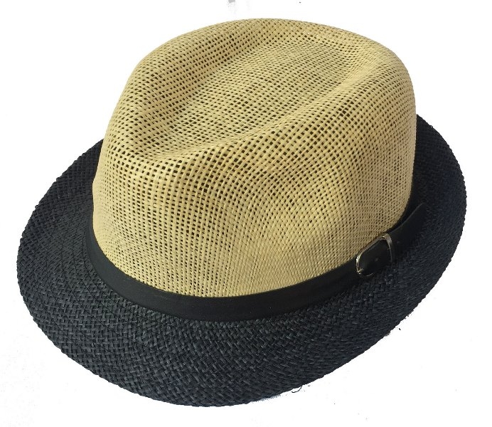 Wholesale 2-Color Straw Fedora Hat With Belt Accessory