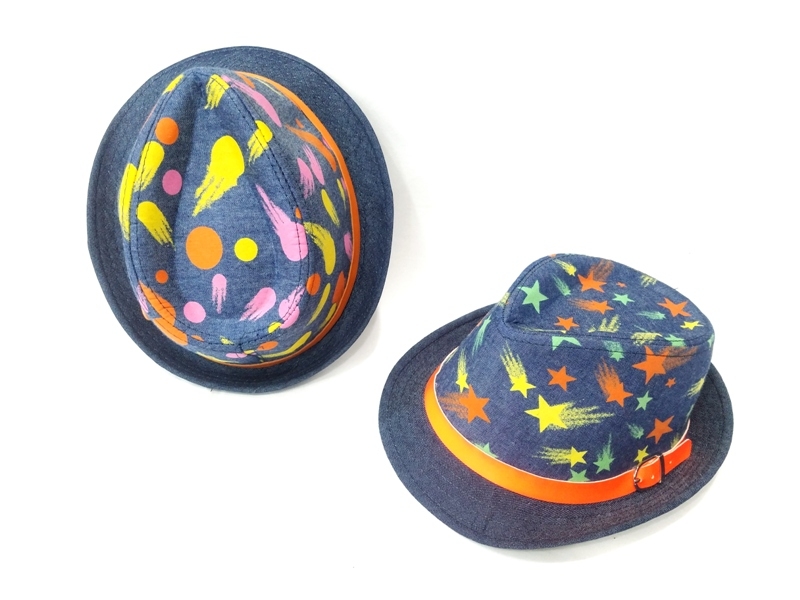 Wholesale Jeans Fedora Hat Kids