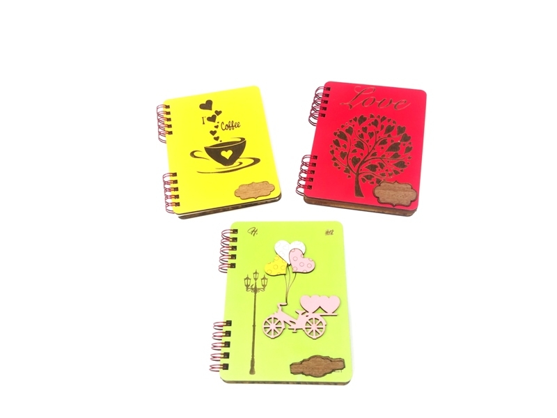 Wholesale Small Size Patterned Notebook with Wooden Cover