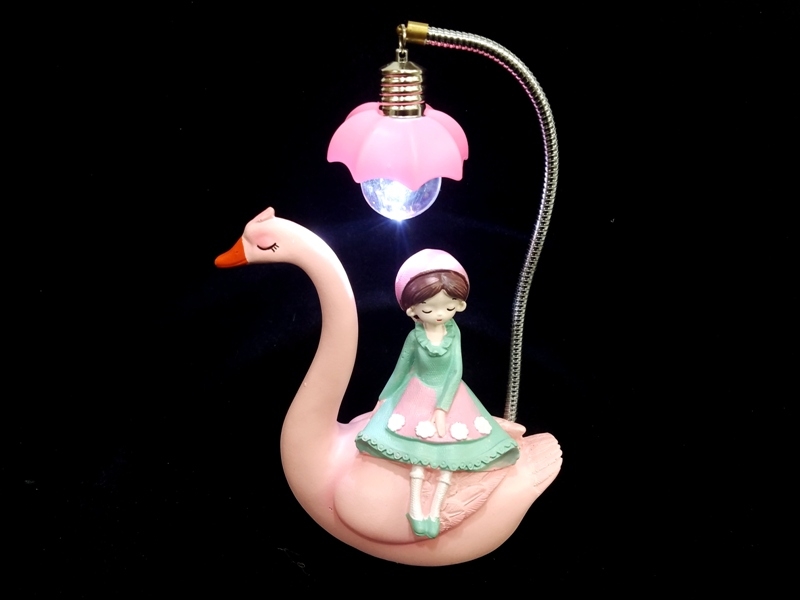 Wholesale Girl on Swan Trinket Table Lamp