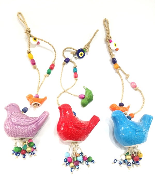 Wholesale Bird Shaped Ceramic Hanging Ornament