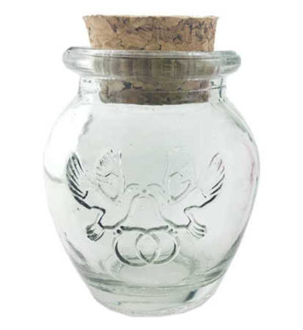 Wholesale Bird and Wedding Ring Embossed Glass Bottle