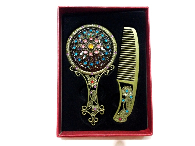 Wholesale Boxed Stone Mirror Comb Set